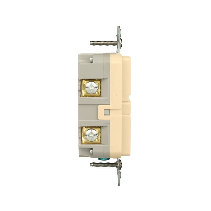 Eaton GF20V-BX-L Self-Test GFCI Receptacle, 125 V, 20 A, NEMA: NEMA 5-20R, Back, Side Wiring, Ivory