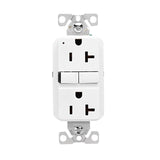 Eaton GF20W Self-Test GFCI Receptacle, 125 V, 20 A, NEMA: NEMA 5-20R, Back, Side Wiring, White
