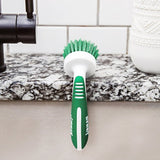 Libman 42 Kitchen Brush, 13/16 in L Trim, 2 in W Brush, Pet Bristle, 6-3/4 in L, Green/White