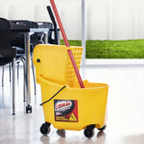 Libman 934 Bucket and Wringer, 26 qt, Polypropylene Bucket/Pail, Polypropylene Wringer, Yellow