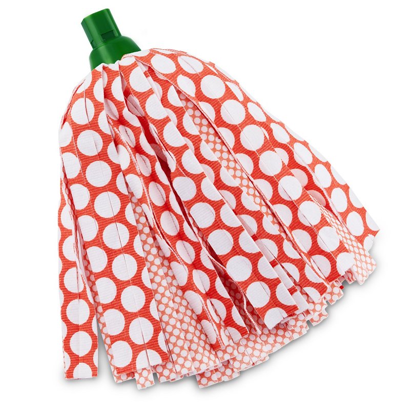 Libman Wonder Series 1229 String Mop Refill, Snap-On, Microfiber, Orange/White