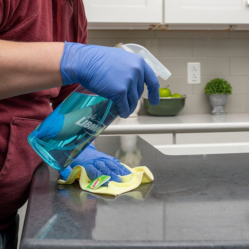 Libman 1328 Disposable Gloves, One-Size, Nitrile, Powder-Free, Blue