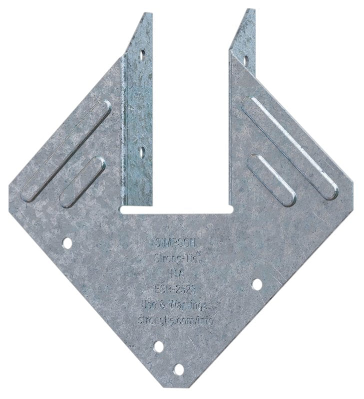Simpson Strong-Tie H1A Hurricane Tie, 5-1/4 in L, 5-1/4 in W, Steel, Galvanized, Pack of 100