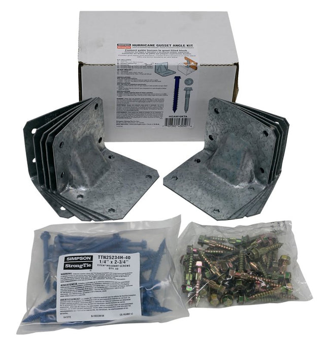 Simpson Strong-Tie HGAM HGAM10KTA Masonry Gusset Angle with Screw, 3-1/2 in W, 3 in D, 3 in H, Steel, Pack of 6