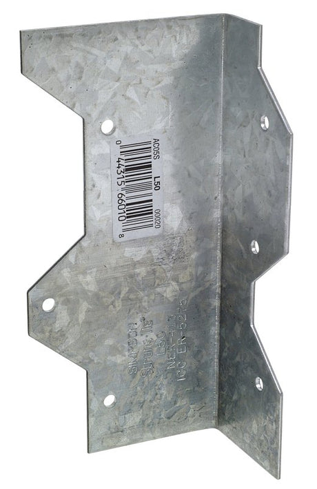 Simpson Strong-Tie L L50 Reinforcing Angle, 5 in H, Steel, Galvanized/Zinc, Pack of 100