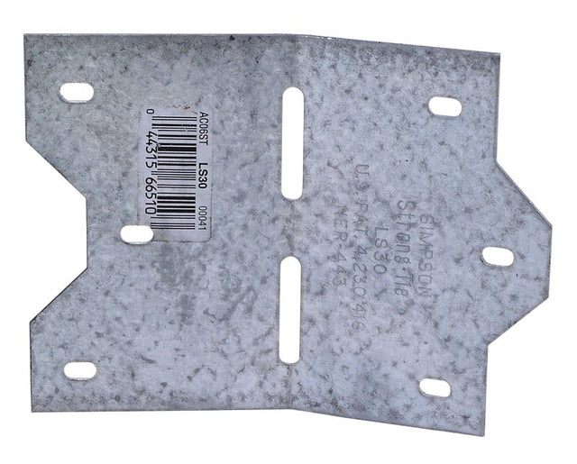 Simpson Strong-Tie LS LS30 Skewable Angle, 3-7/8 in H, Steel, Galvanized/Zinc, Pack of 50