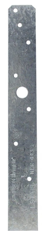 Simpson Strong-Tie LSTA Series LSTA18 Strap Tie, 18 in L x 1-1/4 in W Dimensions, 20 ga, Steel, Galvanized/Zinc, 1/PK, Pack of 50