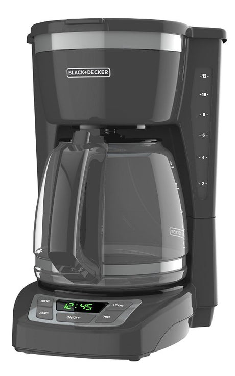 Black+Decker CM1165GY Coffee Maker, 12 Cups, 975 W, Gray, On/Off Button Control, Pack of 2