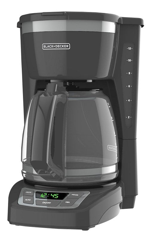 Black+Decker CM1165GY Coffee Maker, 12 Cups, 975 W, Gray, On/Off Button Control, Pack of 2