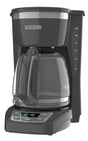Black+Decker CM1165GY Coffee Maker, 12 Cups, 975 W, Gray, On/Off Button Control, Pack of 2