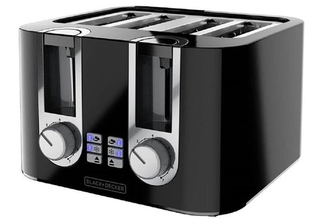 Black+Decker TR0045B Toaster, 850 W, 4 -Slice, 7, Black, Pack of 2