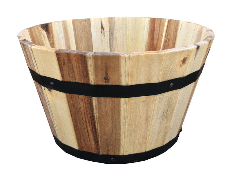 Avera Products 9.5 in. H X 16 in. W X 16 in. D Wood Traditional Barrel Natural
