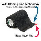 Ideal TA3400BLK-E Cohesive Flexible Bandage, 5 yd L, 4 in W, Black
