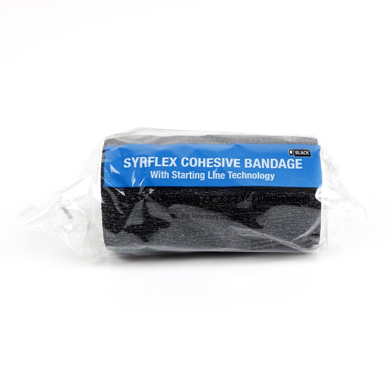 Ideal TA3400BLK-E Cohesive Flexible Bandage, 5 yd L, 4 in W, Black