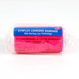 Neogen SyrFlex TA3400HP-E Cohesive Bandage, 5 yd L, 4 in W, Hot Pink