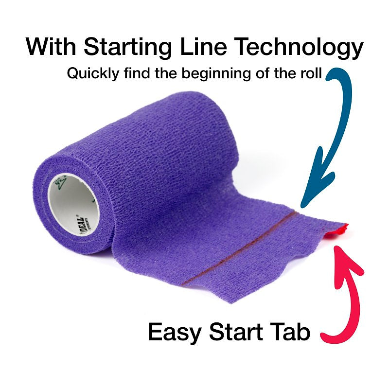 Neogen SyrFlex TA3400PUR-E Cohesive Bandage, 5 yd L, 4 in W, Purple