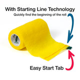 Ideal SyrFlex Series TA3400YEL-E Cohesive Flexible Bandage, 5 yd L, 4 in W, Yellow