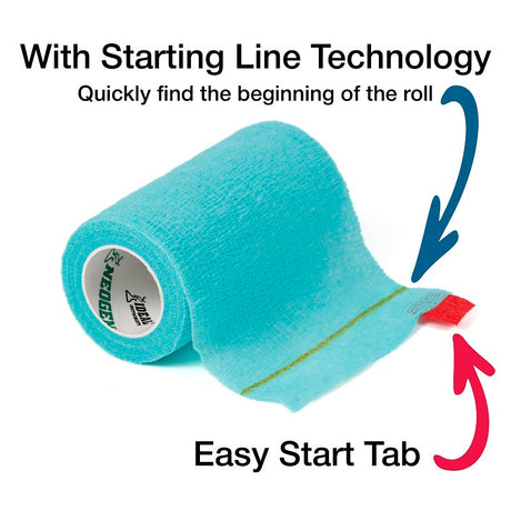SyrFlex TA3400TB-E Cohesive Bandage, 4 in, Teal
