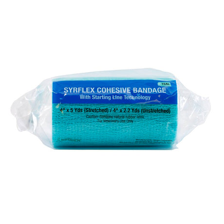 SyrFlex TA3400TB-E Cohesive Bandage, 4 in, Teal