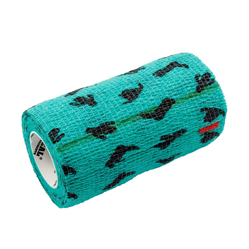 SyrFlex TA3400TEALP-4P Cohesive Flexible Bandage, 5 yd L, 4 in W, Fabric Bandage, Teal