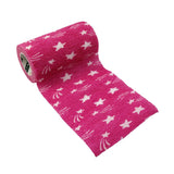 Ideal SyrFlex TA3400HPINP-4PK Stars Cohesive Bandage, 5 yd L, 4 in W, Rubber Latex Bandage, Pink