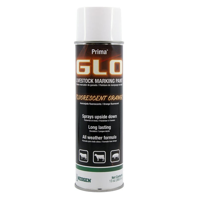 Neogen Ideal Prima 043-338389 Spray-On Glo Livestock Mark Paint, Orange, 12, Case