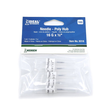 Neogen 9318 Hub Needle, 16 ga, 1/2 in L