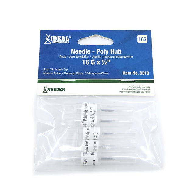 Neogen 9318 Hub Needle, 16 ga, 1/2 in L