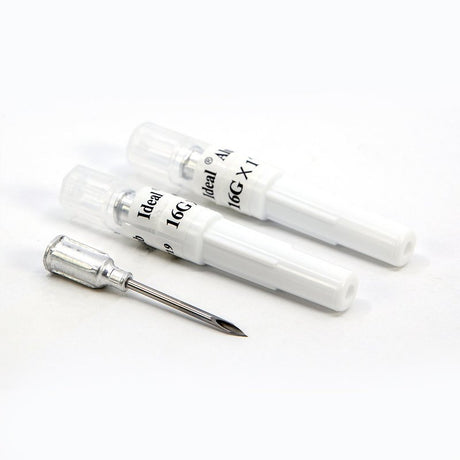 Neogen 9329 Hub Needle, Aluminum/Stainless Steel, 16 ga, 1 in L, 25/PK