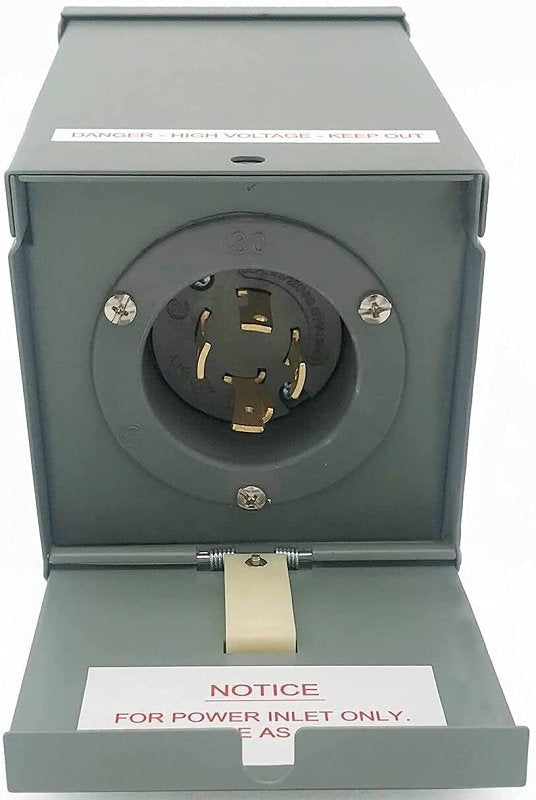 Inlet Box Office Connecticut Electric EGSPI30 Power Inlet Box with Cover, 30 A, 120/240 ...