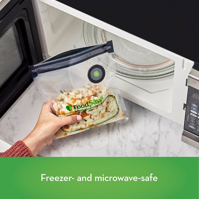 FoodSaver 2144086 Reusable Vacuum Bag, 1 qt, Plastic, Pack of 4