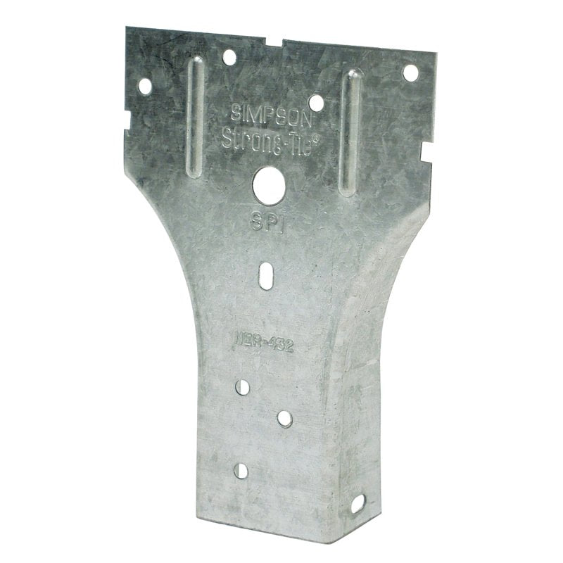 Simpson Strong-Tie SP1 Stud Plate Tie, 5-1/16 in L x 3-1/2 in W Dimensions, 20 ga, Steel, Galvanized/Zinc, 1/PK, Pack of 100