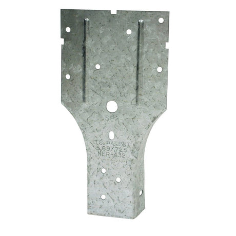 Simpson Strong-Tie SP2 Stud Plate Tie, 6-5/8 in L x 3-1/2 in W Dimensions, 20 ga, Steel, Galvanized/Zinc, 1/PK, Pack of 100