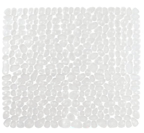 iDESIGN 80210 Shower Mat, 22 in L, 22 in W, Square, Pebblz Pattern, Plastic/Vinyl Rug, Clear, Pack of 4