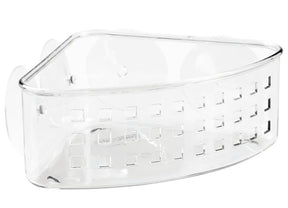 iDESIGN 41900 Corner Basket, 6 lb Capacity, 10.2 in OAW, 4.3 in OAD, 5.2 in OAH, Plastic, Clear, Pack of 4