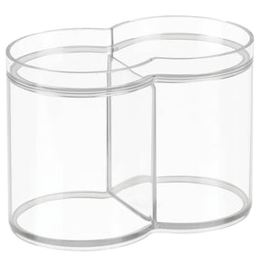 iDESIGN 41540 Dual Canister, 3.6 in OAW, 6.1 in OAD, 4.3 in OAH, Plastic, Clear, Pack of 4