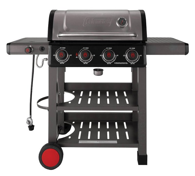 Coleman Cookout CO-400BBQ Barbecue Grill, 36,000 Btu/hr, 4-Burner, 637 sq-in Primary Cooking Surface
