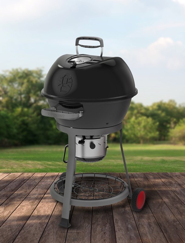 Coleman Cookout CO-600CG Charcoal Kettle, 380 sq-in Primary Cooking Surface, Black, Steel Body
