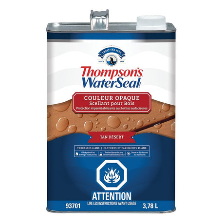 Thompson's WaterSeal THCP93701-16 Wood Sealer, Solid, Liquid, Desert Tan, 1 gal, Can, Pack of 4