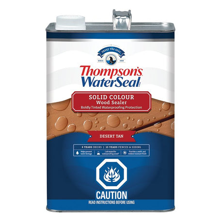 Thompson's WaterSeal THCP93701-16 Wood Sealer, Solid, Liquid, Desert Tan, 1 gal, Can, Pack of 4