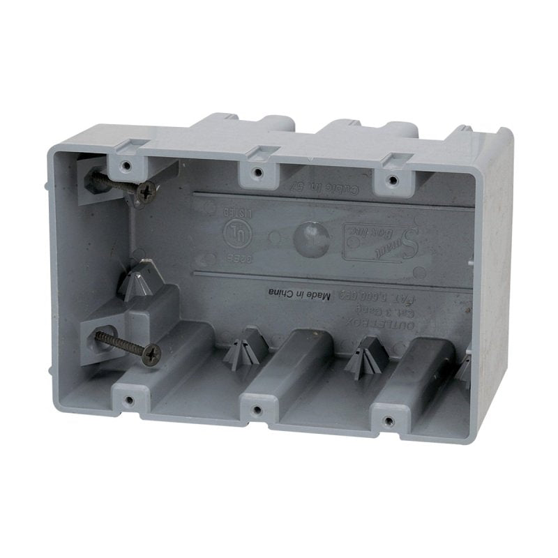 Device Box Model Smart Box MSB3G Device Box, 3 -Gang, PVC, Gray, Screw Mounting ...