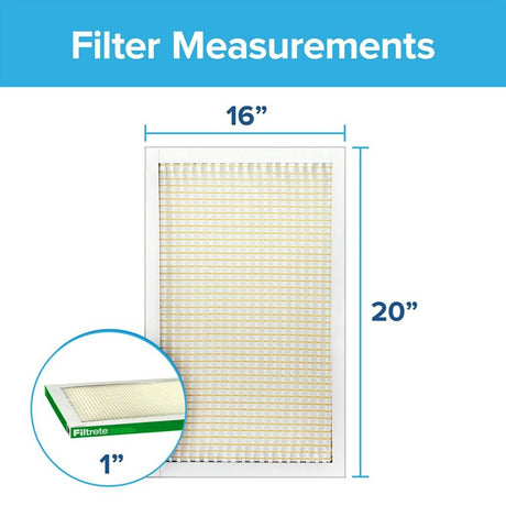 Filtrete 700-4 Air Filter, 20 in L, 16 in W, 8 MERV, 700 MPR, Fiberglass Frame, Pack of 4