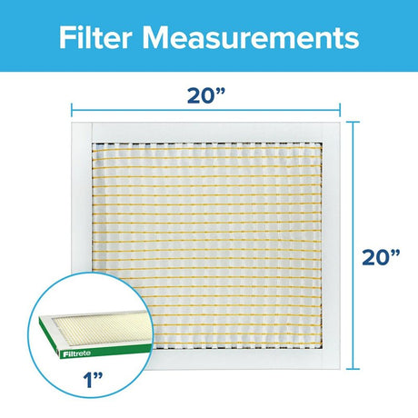 Filtrete 702-4 Air Filter, 20 in L, 20 in W, 8 MERV, 700 MPR, Fiberglass Frame, Pack of 4