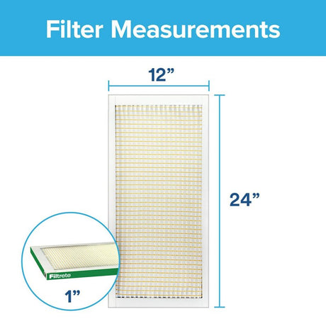 Filtrete 720-4 Air Filter, 24 in L, 12 in W, 8 MERV, 700 MPR, Pack of 4