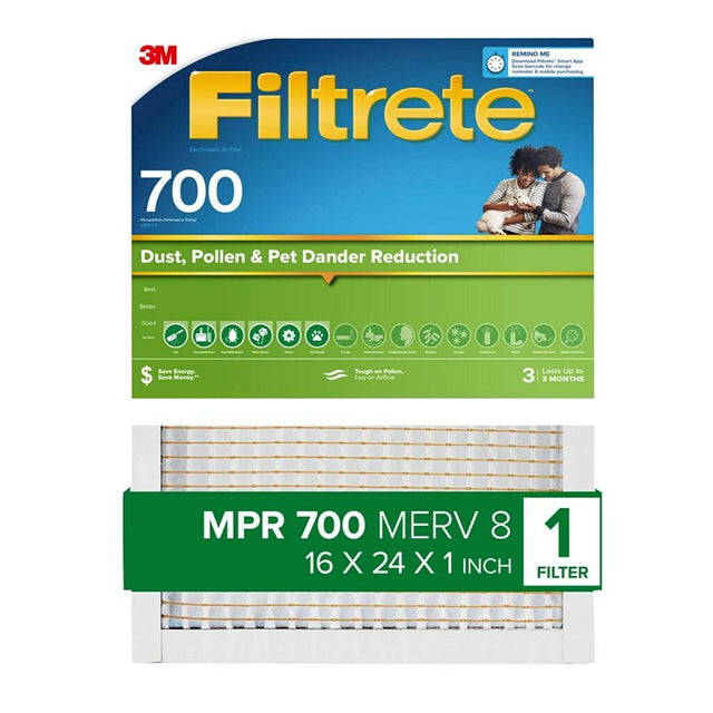 Filtrete 725-4 Air Filter, 24 in L, 16 in W, 8 MERV, 700 MPR, Pack of 4