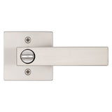 Kwikset Signature, Singapore 740SAL SQT 15 SMT Keyed Entry Door Handle, Lever Handle, Satin Nickel, Metal, AAA Grade