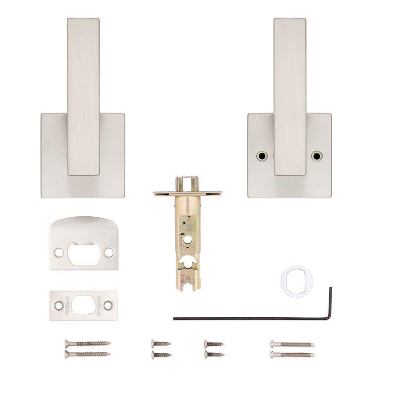 Kwikset Signature, Singapore Series 720SAL SQT 15 Hall/Closet Handle, Lever Handle, Zinc, Satin Nickel, Universal Hand