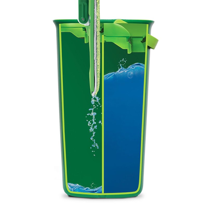 Libman Rinse 'n Wring 1516 Mop System, 51 in L, Hook and Loop Mop Connection, Microfiber Mop Head