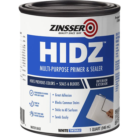 Zinsser HIDZ Series 373693 Primer and Sealer, White, 1 qt, Pack of 4