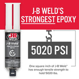 J-B Weld 50165 Epoxy Adhesive, Black Part A/White Part B, Paste, 25 mL, Syringe